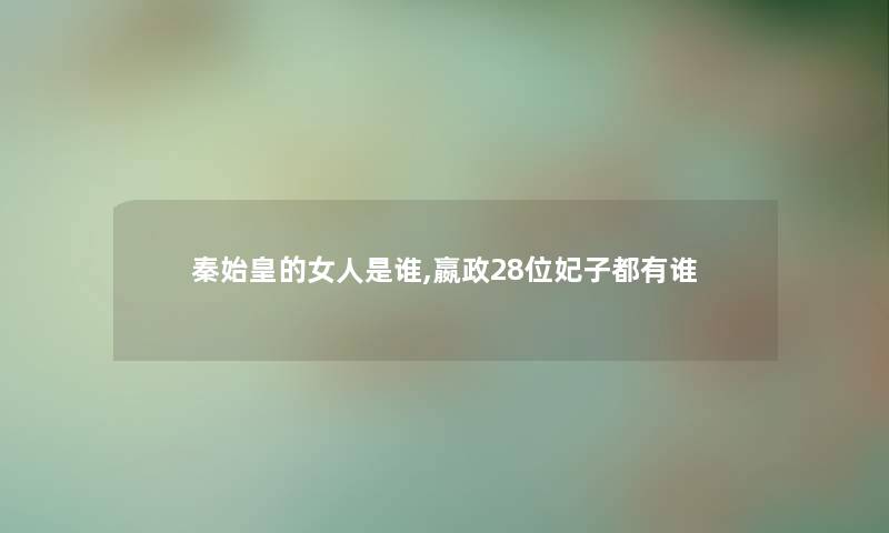 秦始皇的女人是谁,嬴政28位妃子都有谁