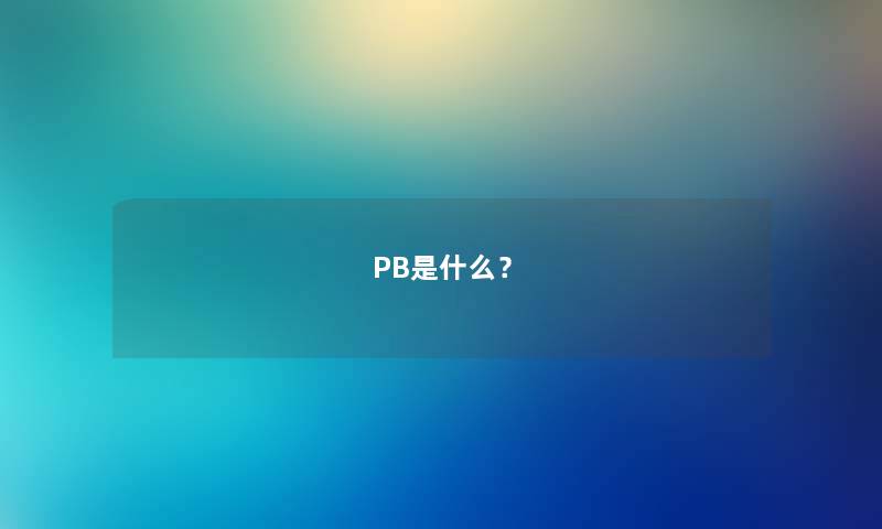 PB是什么？