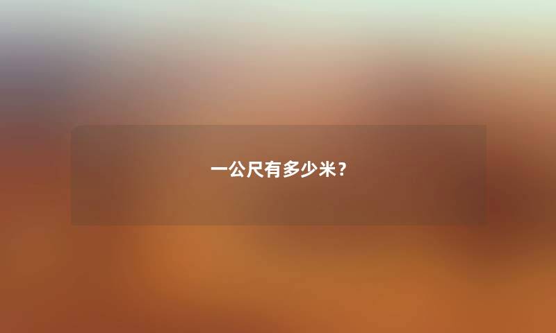 一公尺有多少米？