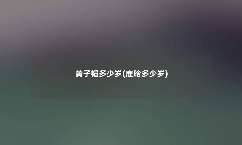黄子韬多少岁(鹿晗多少岁) 黄子韬多少岁(鹿晗多少岁)