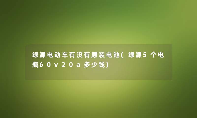 绿源电动车有没有原装电池(绿源5个电瓶60v20a多少钱)