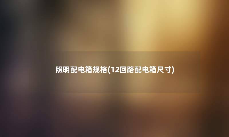 照明配电箱规格(12回路配电箱尺寸) 照明配电箱规格(12回路配电箱尺寸)