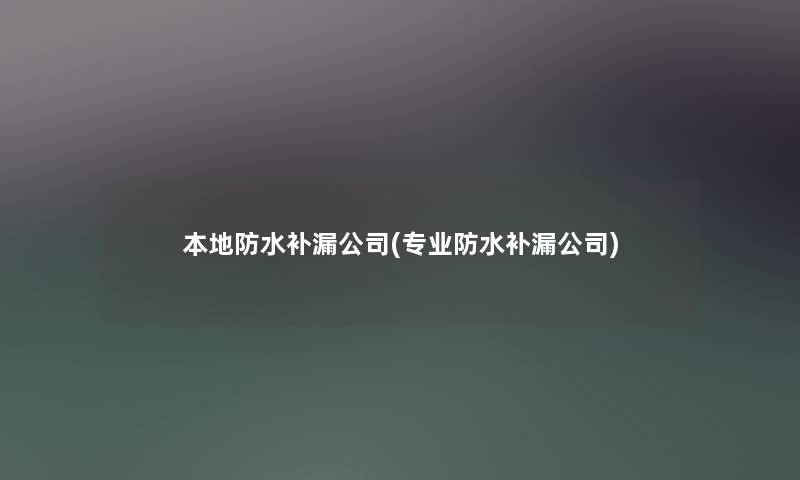 本地防水补漏公司(专业防水补漏公司) 本地防水补漏公司(专业防水补漏公司)
