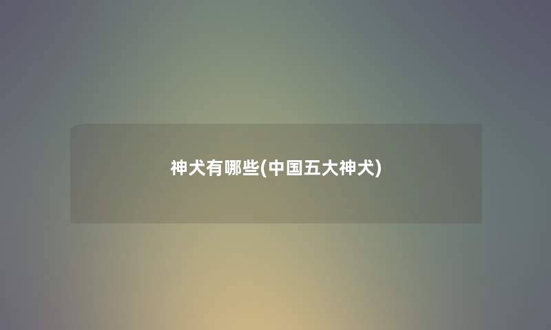 神犬有哪些(中国五大神犬) 神犬有哪些(中国五大神犬)