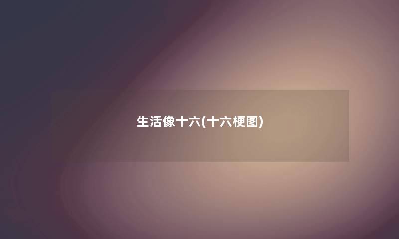 生活像十六(十六梗图) 生活像十六(十六梗图)