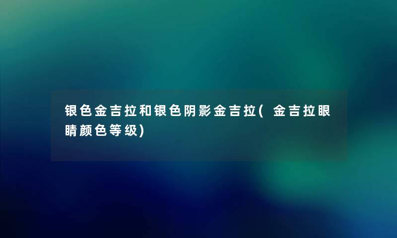 银色金吉拉和银色阴影金吉拉(金吉拉眼睛颜色等级) 银色金吉拉和银色阴影金吉拉(金吉拉眼睛颜色等级)