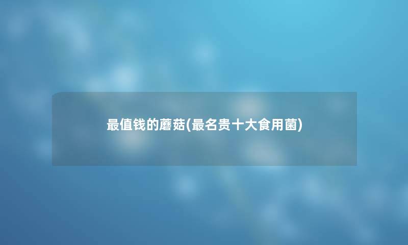 值钱的蘑菇(名贵一些食用菌) 值钱的蘑菇(名贵一些食用菌)