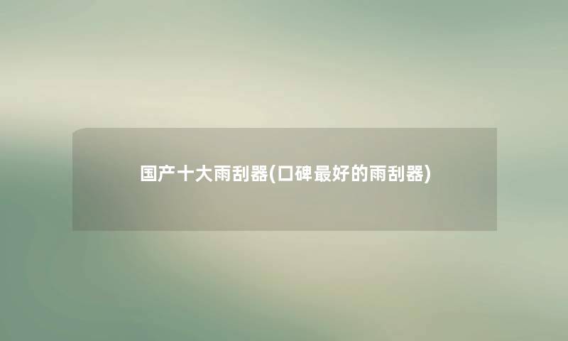 国产一些雨刮器(口碑好的雨刮器) 国产一些雨刮器(口碑好的雨刮器)