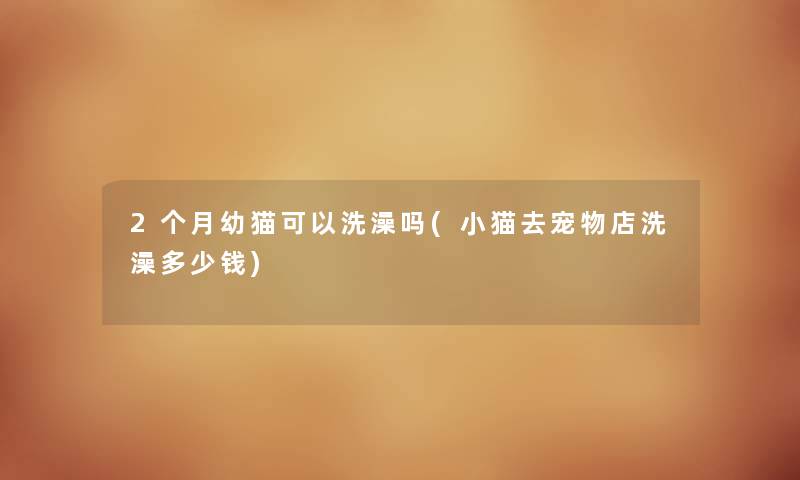 2个月幼猫可以洗澡吗(小猫去宠物店洗澡多少钱) 2个月幼猫可以洗澡吗(小猫去宠物店洗澡多少钱)