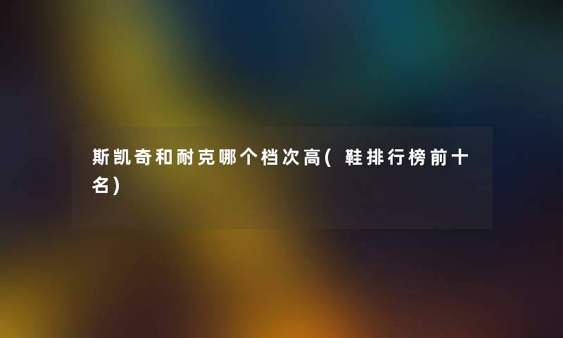 斯凯奇和耐克哪个档次高(鞋整理榜前十名) 斯凯奇和耐克哪个档次高(鞋整理榜前十名)