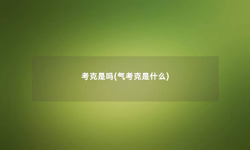 考克是吗(气考克是什么)